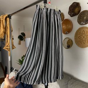 Black & White Striped Midi Skirt Size 2